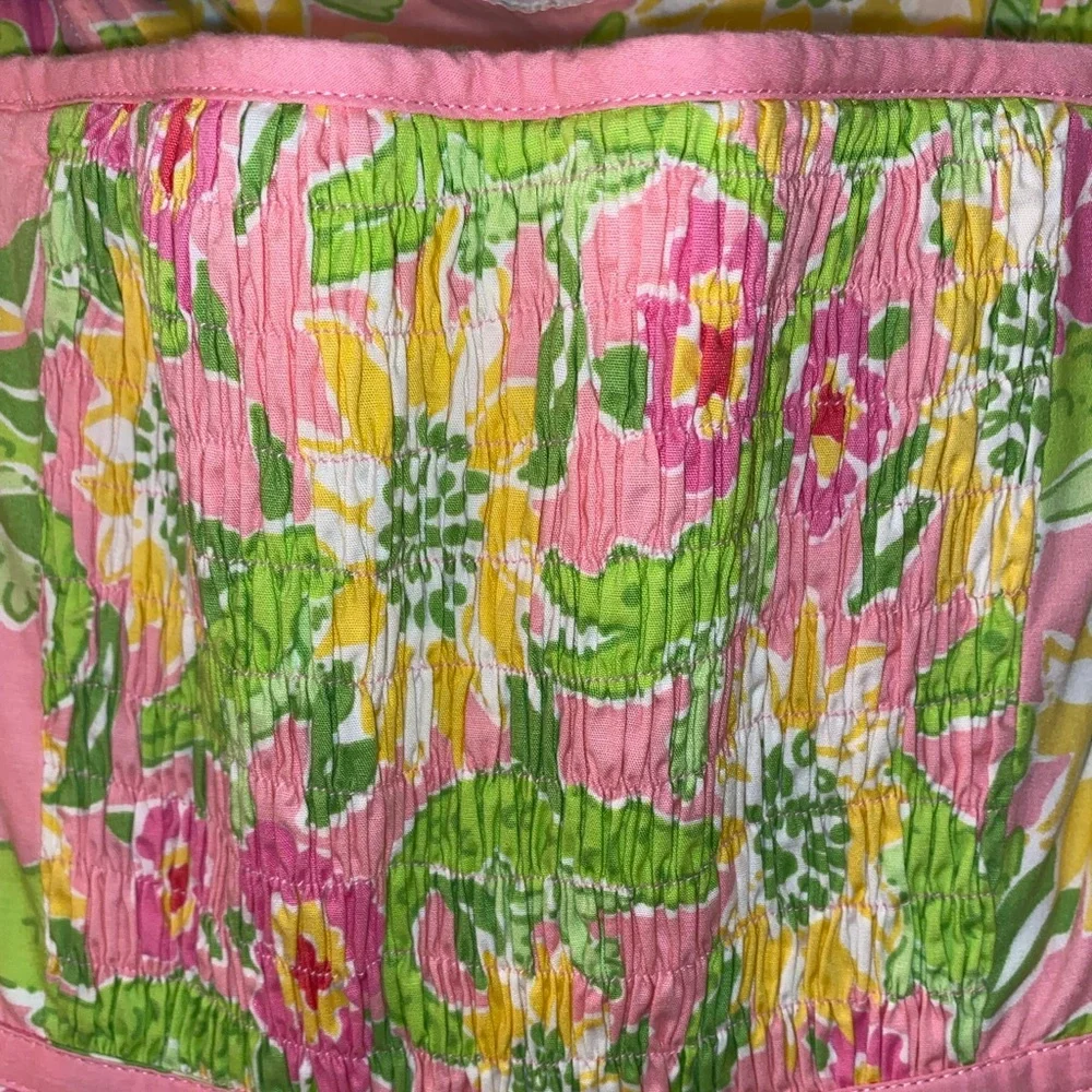 Lilly Pulitzer vintage alligator 🐊 print strapless dress, smocked back, size 4 - Picture 4 of 6